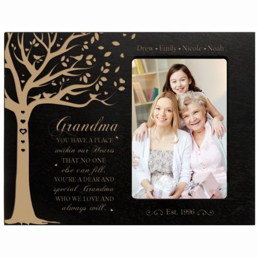 Grandma We Love 8"x10" Black Wood Picture Frame (Front)