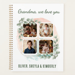 Grandma we love you 6 Photo Collage Eucalyptus Planner