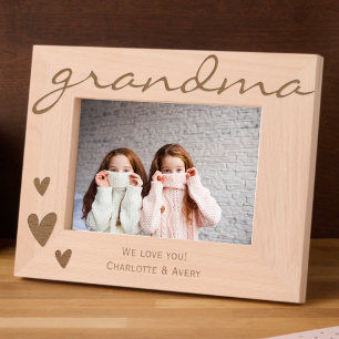Grandma We Love You Etched Frame with Names Engraved Frames