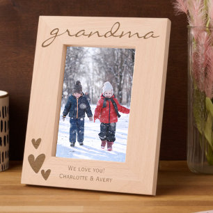 Grandma We Love You Etched Frame with Names Engraved Frames