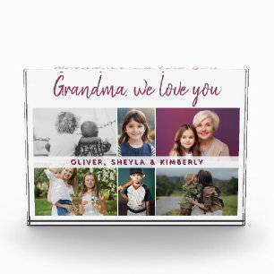 Grandma we love you Grandchildren 6 Photo Collage Block