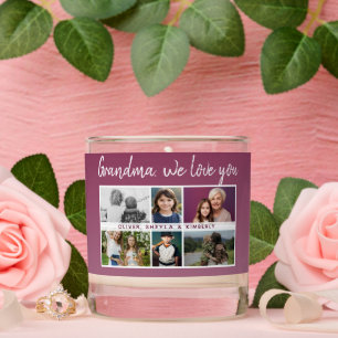 Grandma we love you Grandchildren 6 Photo Collage Scented Candle