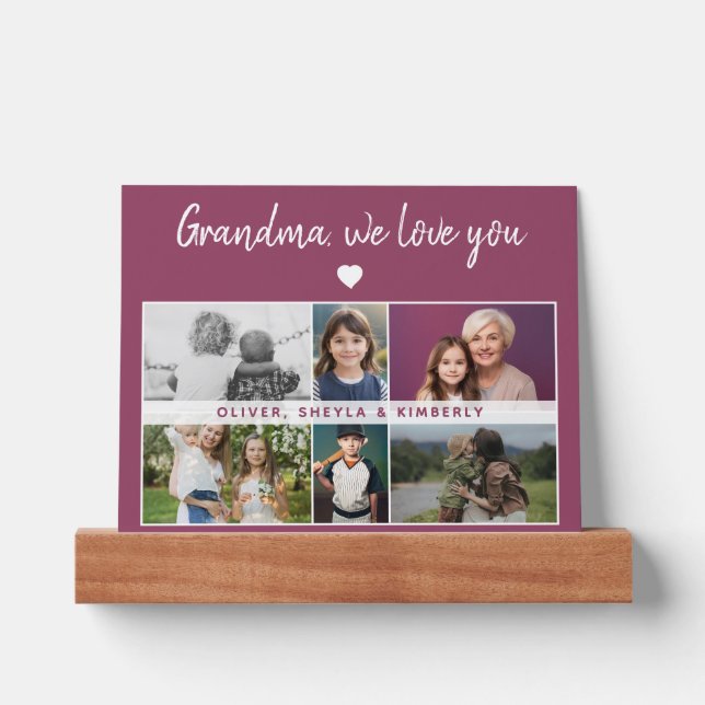 Grandma we love you Grandchildren Keepsake 6  Picture Ledge (Front)