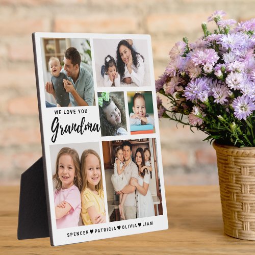 Grandma We Love You Grandkids Names 6 Photo  Plaque