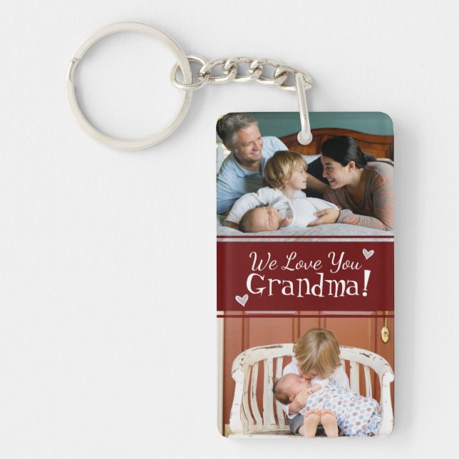 Grandma We Love You Grandparents Day Keychain (Front)