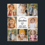 Grandma We Love you Hearts Modern Photo Collage  Fleece Blanket<br><div class="desc">The Grandma 8-Photo Personalized Custom Text Gift Fleece Blanket is a heartwarming and unique way to show Grandma your love. Featuring a collage of eight cherished family photos, this blanket is personalized with custom text to create a one-of-a-kind keepsake. Made from soft, cozy fleece, it provides both warmth and a...</div>