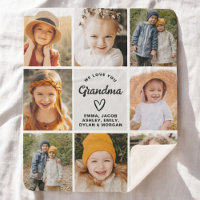 Grandma We Love you Hearts Modern Photo Collage