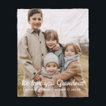 Grandma We Love you Hearts Modern Single Photo Fleece Blanket<br><div class="desc">The Grandma Photo Personalized Custom Text Gift Fleece Blanket is a heartwarming and unique way to show Grandma your love. Featuring a collage of eight cherished family photos, this blanket is personalized with custom text to create a one-of-a-kind keepsake. Made from soft, cozy fleece, it provides both warmth and a...</div>