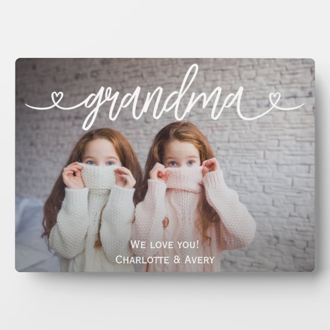 Grandma We Love You Personalized Photo Plaque (Front)