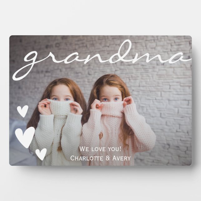 Grandma We Love You Personalized Photo Plaque (Front)
