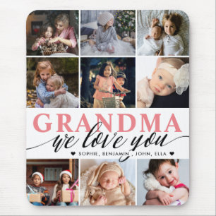 Grandma We Love You Photo Collage Mouse Pad