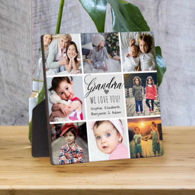 Grandma We Love You Photo Collage Plaque (Creator Uploaded)