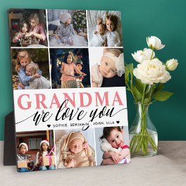 Grandma We Love You Photo Collage Plaque