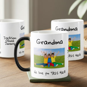 Grandma We Love You This Much Photo Christmas Gift Color Morph Mug