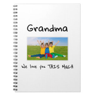 Grandma We Love You This Much Photo Christmas Gift Notebook