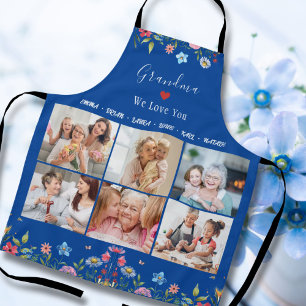 GRANDMA WE LOVE YOU Your Name Photo Collage Aprons