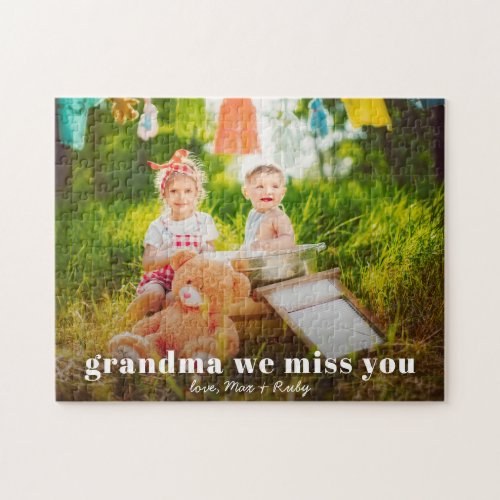 Grandma We Miss You  Personalized Photo Jigsaw Puzzle