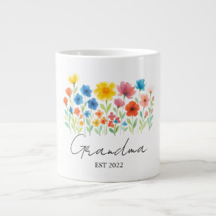 Grandma Wildflower Mug Custom Est. Year -