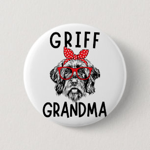 Grandma Wirehaired Pointing Griffon Nana Mother's Button