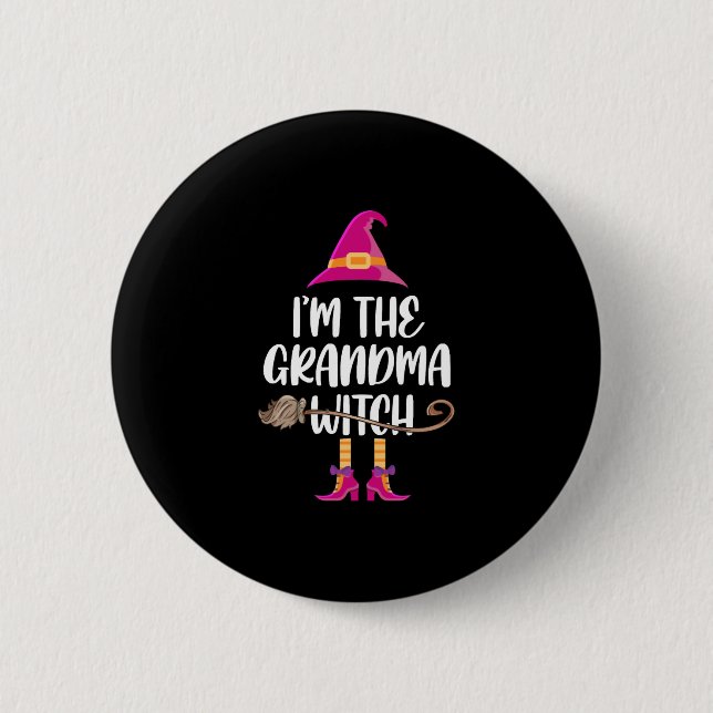 Grandma Witch Halloween Costume Gift,Halloween Button (Front)