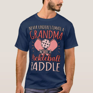 Grandma With Pickleball Paddle Sports Player Coach T-Shirt