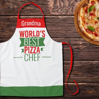 Grandma -World's Best Pizza Chef - red white green