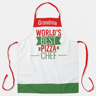 Grandma -World's Best Pizza Chef - red white green