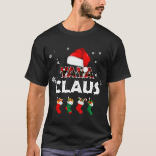 Grandma Yaya Claus Santa Hat Funny Christmas Pajam T-Shirt