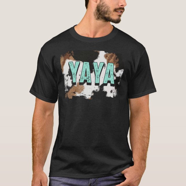 Grandma Yaya Cow Print Best Grandmother Mother's D T-Shirt (Front)