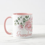 Grandma Year Established Custom Pink Roses  Mug<br><div class="desc">Perfect gift for new Grandmas with a beautiful pastel pink roses design on front and back.

Customize one side with 'Grandma' or another title,  and the other side Established and Year,  or any other special message.</div>