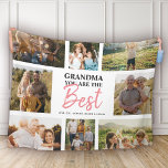 Grandma You are the Best Modern Photo Collage Fleece Blanket<br><div class="desc">Grandma you are the Best! Modern photo collage with space for 8 family pictures surrounding trendy script typography with your personalized names make for a unique keepsake gift!</div>