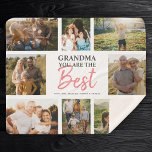 Grandma You are the Best Modern Photo Collage Sherpa Blanket<br><div class="desc">Grandma you are the Best! Modern photo collage with space for 8 family pictures surrounding trendy script typography with your personalized names make for a unique keepsake gift!</div>