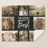 Grandma You are the Best Modern Photo Collage Sherpa Blanket<br><div class="desc">Grandma you are the Best! Modern photo collage with space for 8 family pictures surrounding trendy script typography with your personalized names make for a unique keepsake gift!</div>