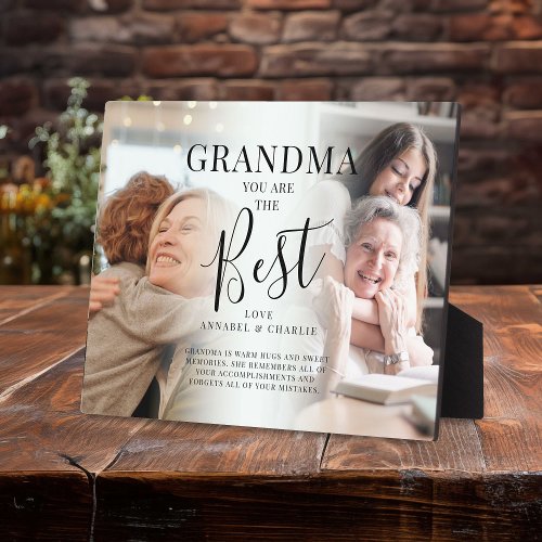 GRANDMA you are the Best Photos Names  Quote Plaque