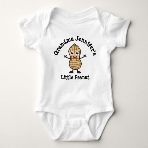 Grandma Your Name _s  Little Peanut Baby Bodysuit