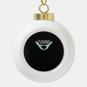 Grandma Zombie Hand Heart Halloween Costume Family Ceramic Ball Christmas Ornament