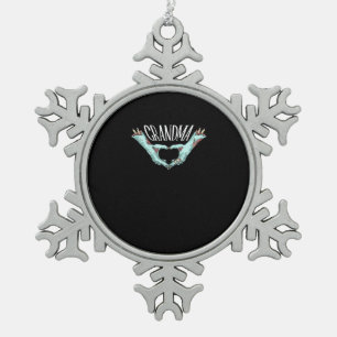 Grandma Zombie Hand Heart Halloween Costume Family Snowflake Pewter Christmas Ornament
