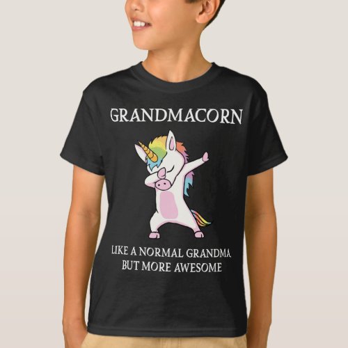 Grandmacorn Awesome Grandma Dabbing Unicorn Mother T_Shirt