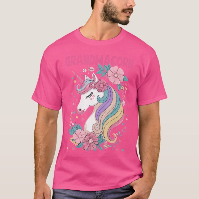 Grandmacorn Unicorn Grandma T-Shirt (Front)