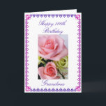 Grandma's 100th Birthday Card<br><div class="desc">Picture of pink and blue flowers on white background. "Happy 100th Birthday grandma"  "We are so blessed to have you in our lives! We love you!" Personalize your message!   Photography by Maria Santos (Lusinhas do Sul)</div>