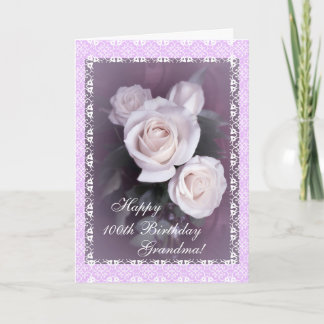 Grandma's 100th birthday flowers (change age) card