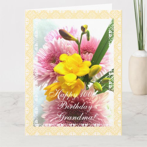 Grandma's 100th birthday flowers (change age)