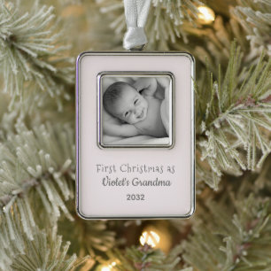 Grandma's 1st Christmas Personalized Photo Name Ornament
