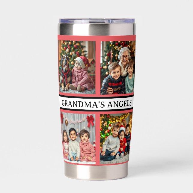 Grandma's Angels | 8 Photo Template Insulated Tumbler (Front)