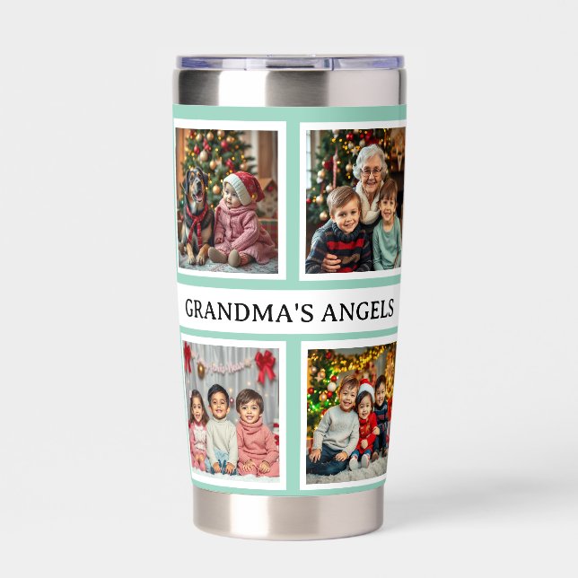 Grandma's Angels | 8 Photo Template Insulated Tumbler (Front)
