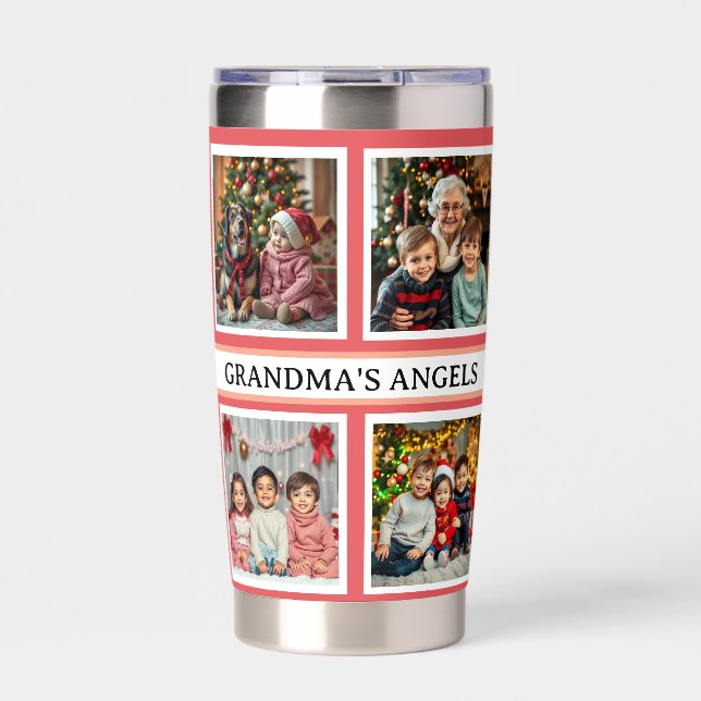 Grandma's Angels | 8 Photo Template Insulated Tumbler (Front)