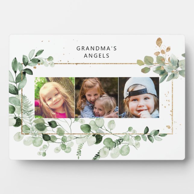 Grandma's Angels Eucalyptus Multi-Photo White Plaque (Front)
