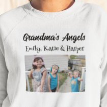Grandma's Angels | Personalized Photo and Names Sweatshirt