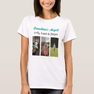 Grandma's Angels   Personalized Photo and Names T-Shirt