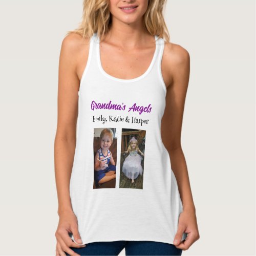 Grandmas Angels  Personalized Photo and Names Tank Top